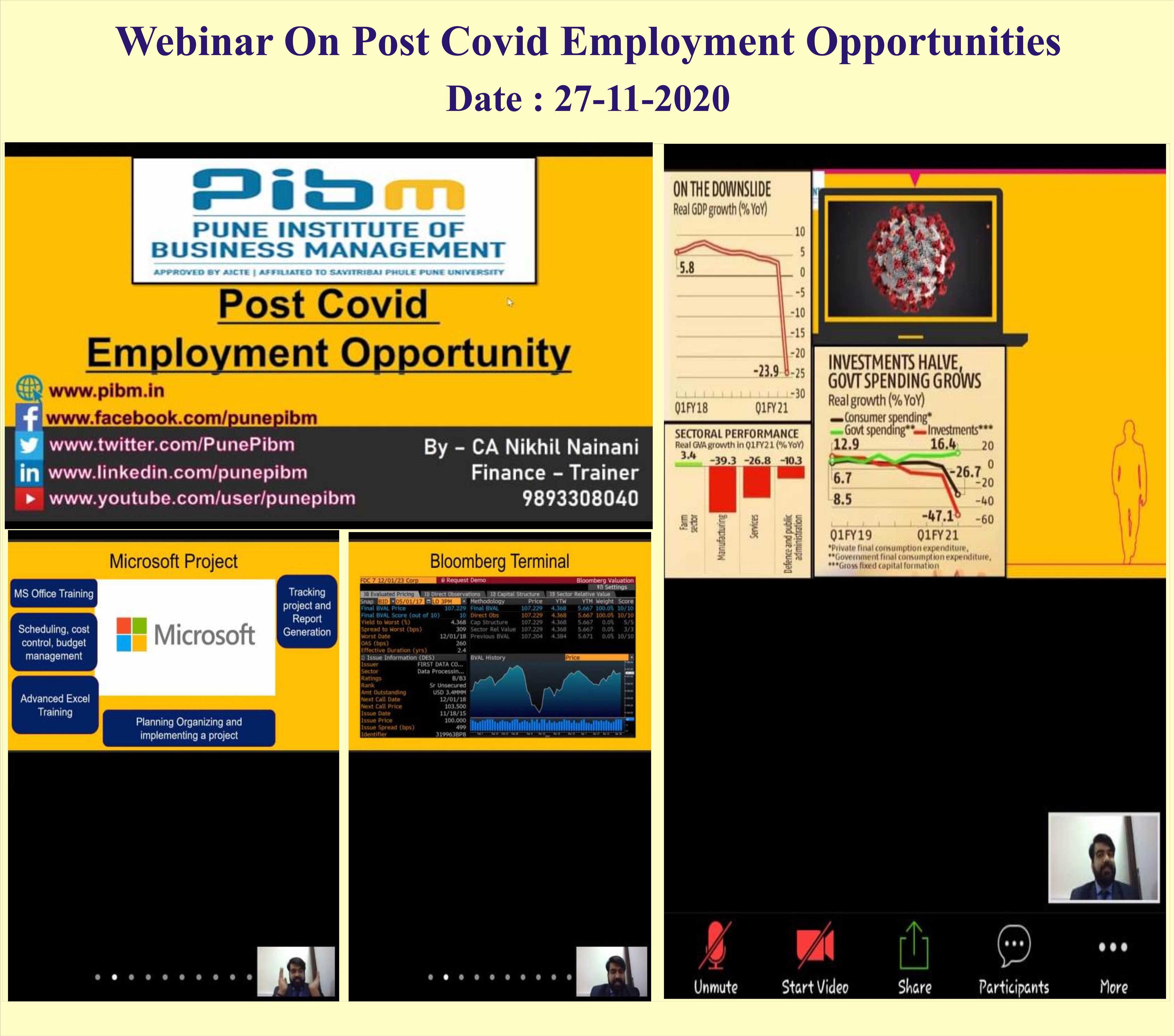 Webinar on Post Covid Employment Opportunities for BBA Students 