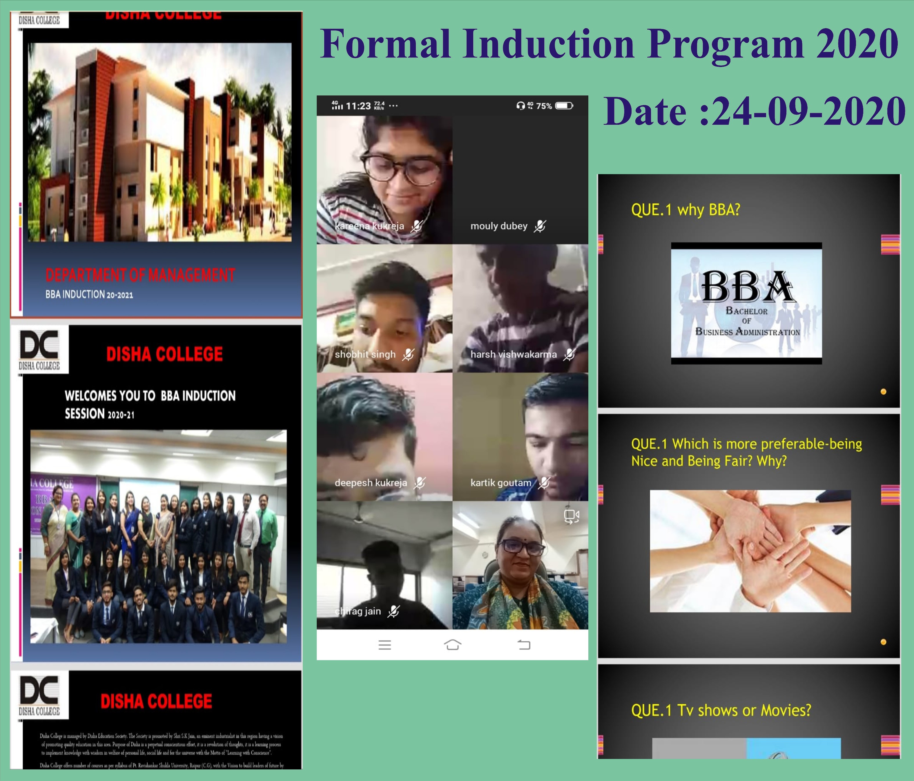 Formal Introduction Program for BBA 