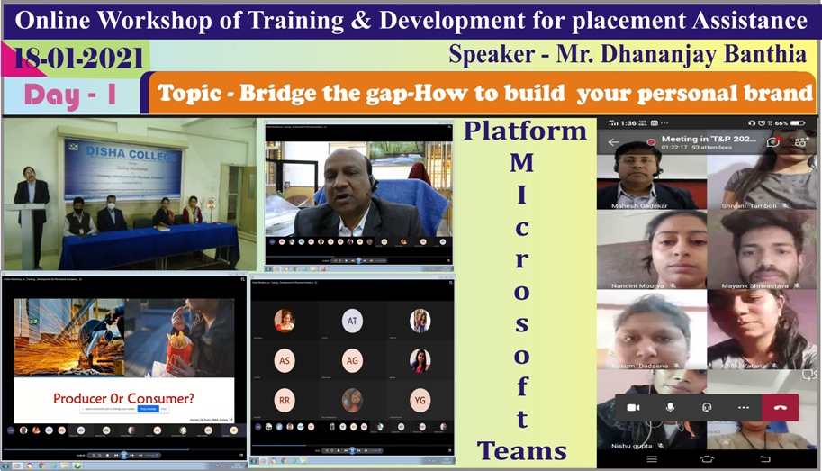 Online Workshop of Training & Development for Placement Assistance Program Day-1