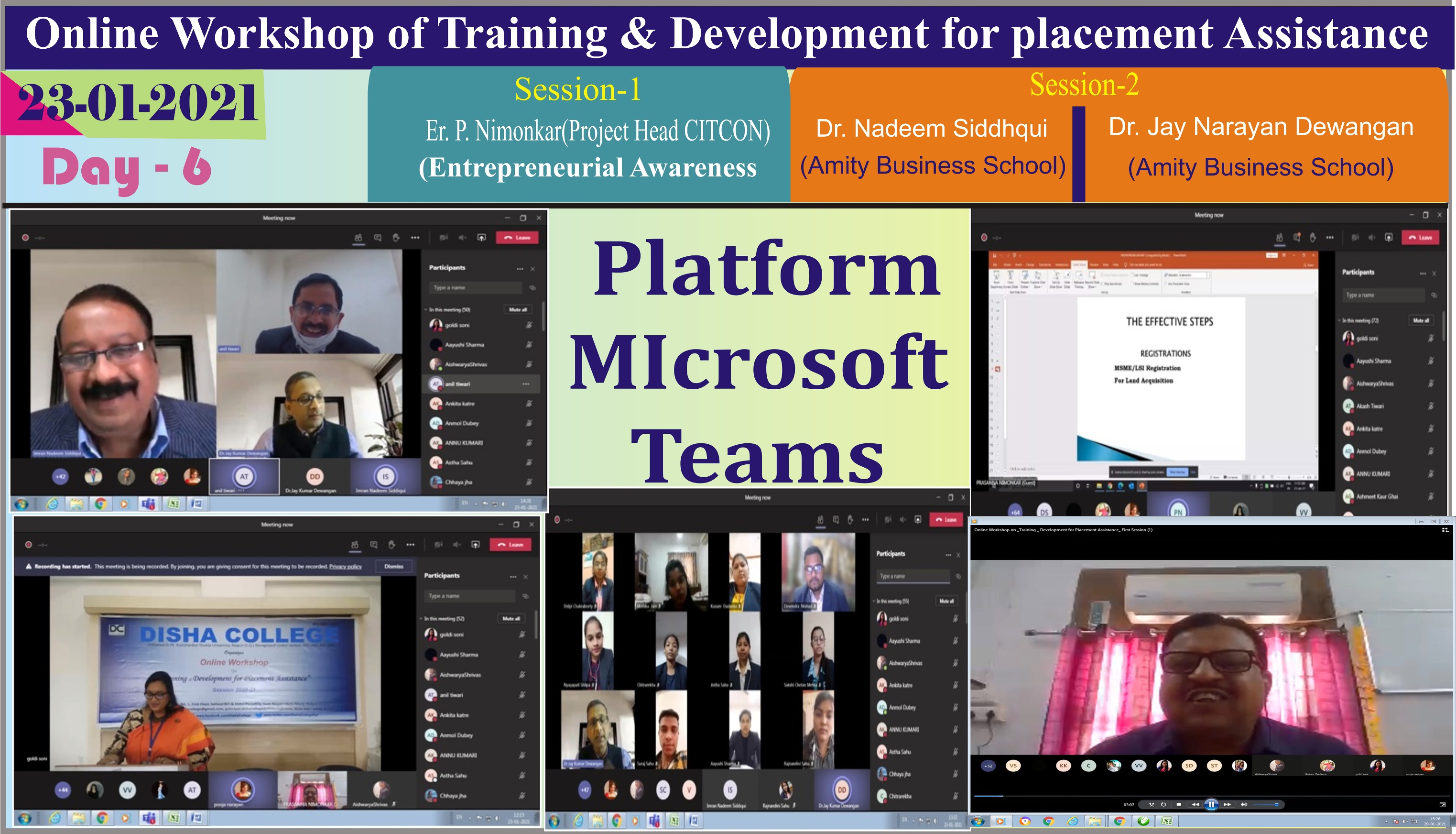 Online Workshop of Training & Development for Placement Assistance Program Day-6